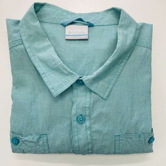Columbia Other - Columbia Teal Men's Short Sleeve Button Shirt (XXL)